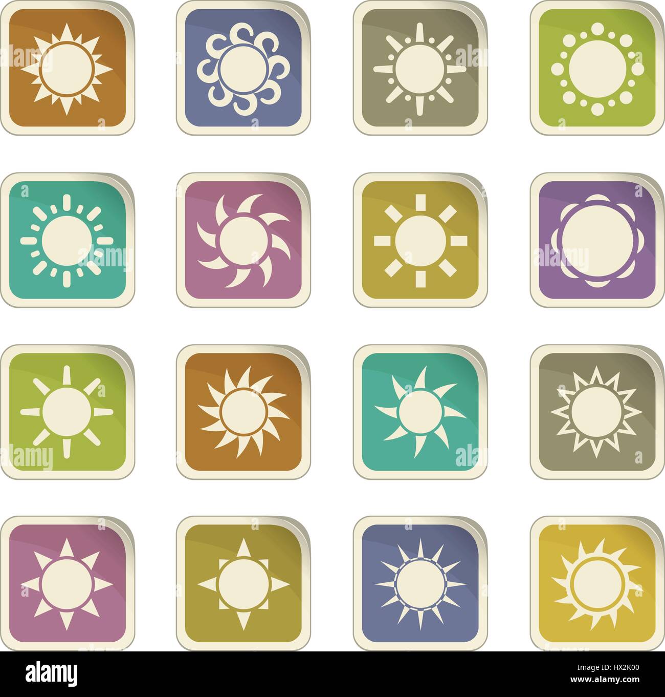 Sun icon set for web sites and user interface Stock Vector Image & Art ...