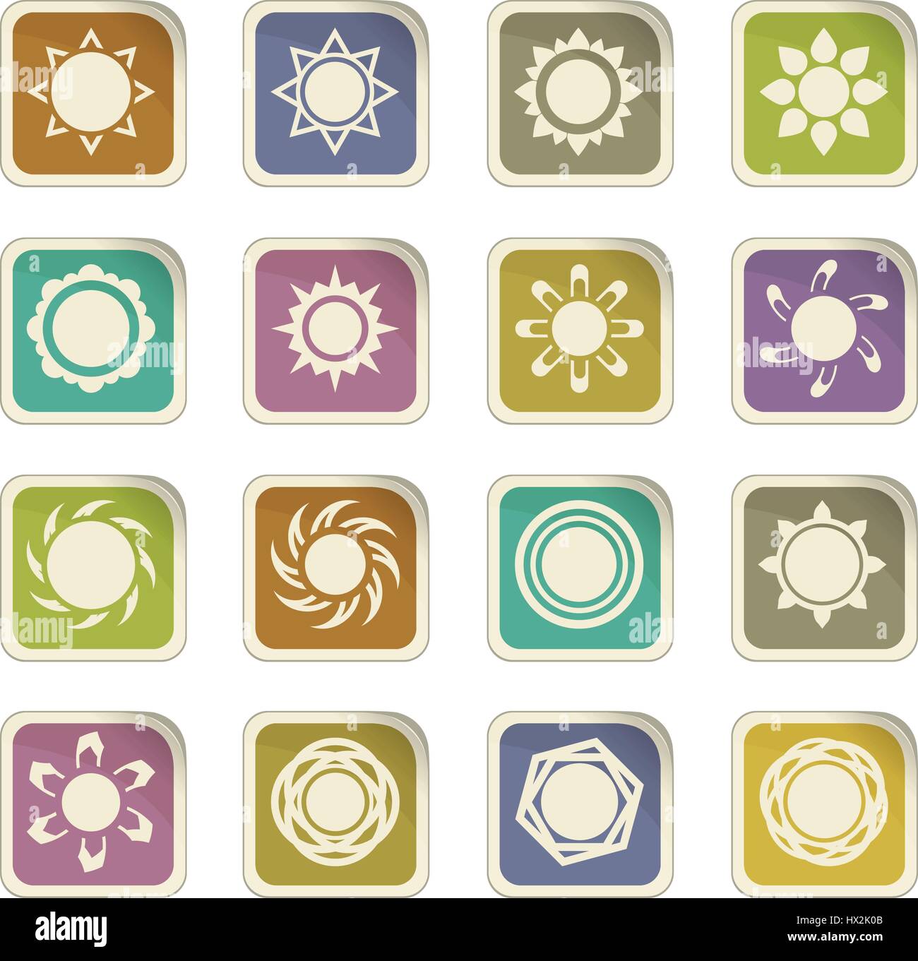Sun icon set for web sites and user interface Stock Vector Image & Art ...