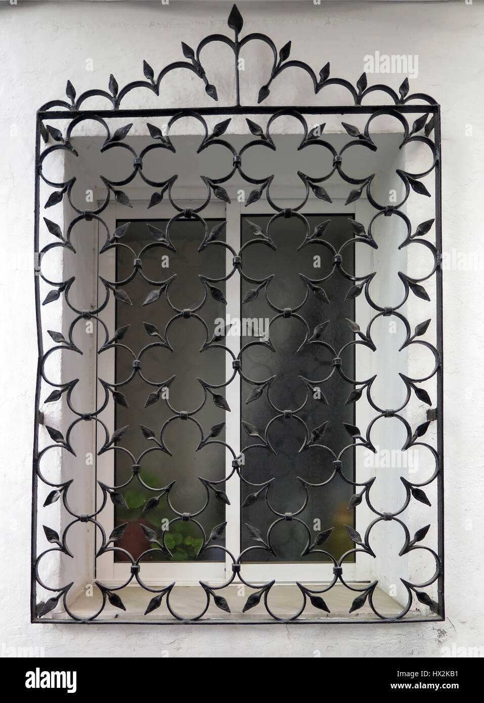 Wrought Iron Grill Or Bars On Window In Malaga Andalusia Stock Photo Alamy