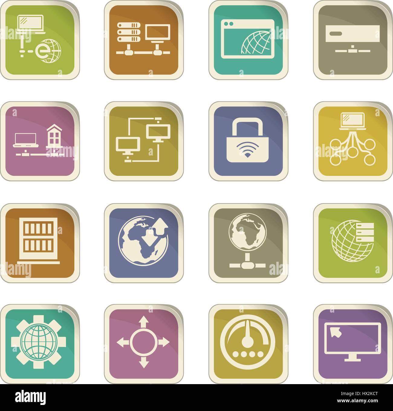 Internet, server, network icon set for web sites and user interface ...
