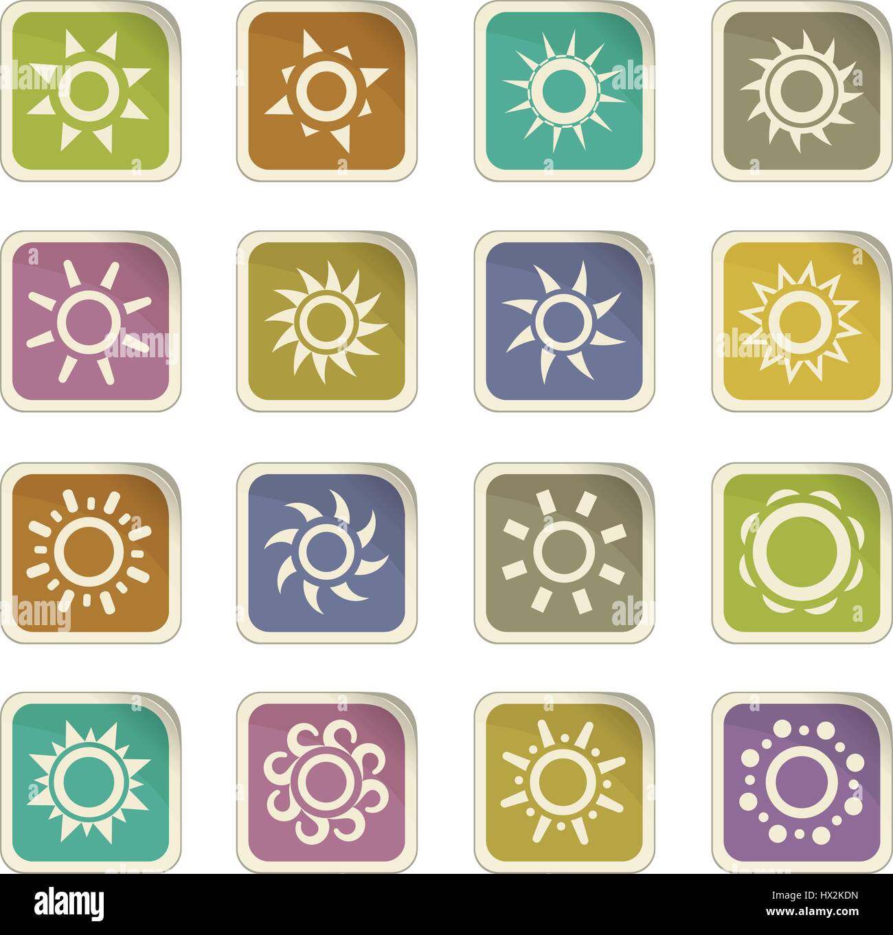 Sun icon set for web sites and user interface Stock Vector Image & Art ...