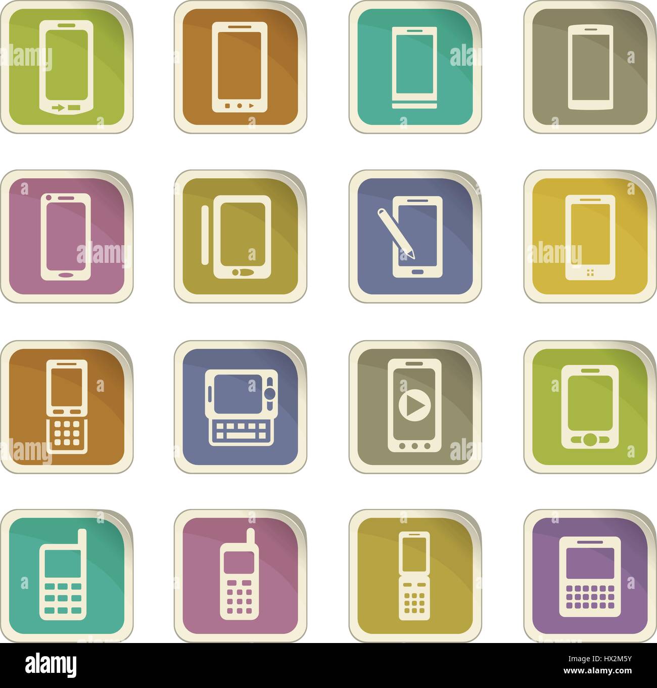 phone vector icons for user interface design Stock Vector Image & Art ...