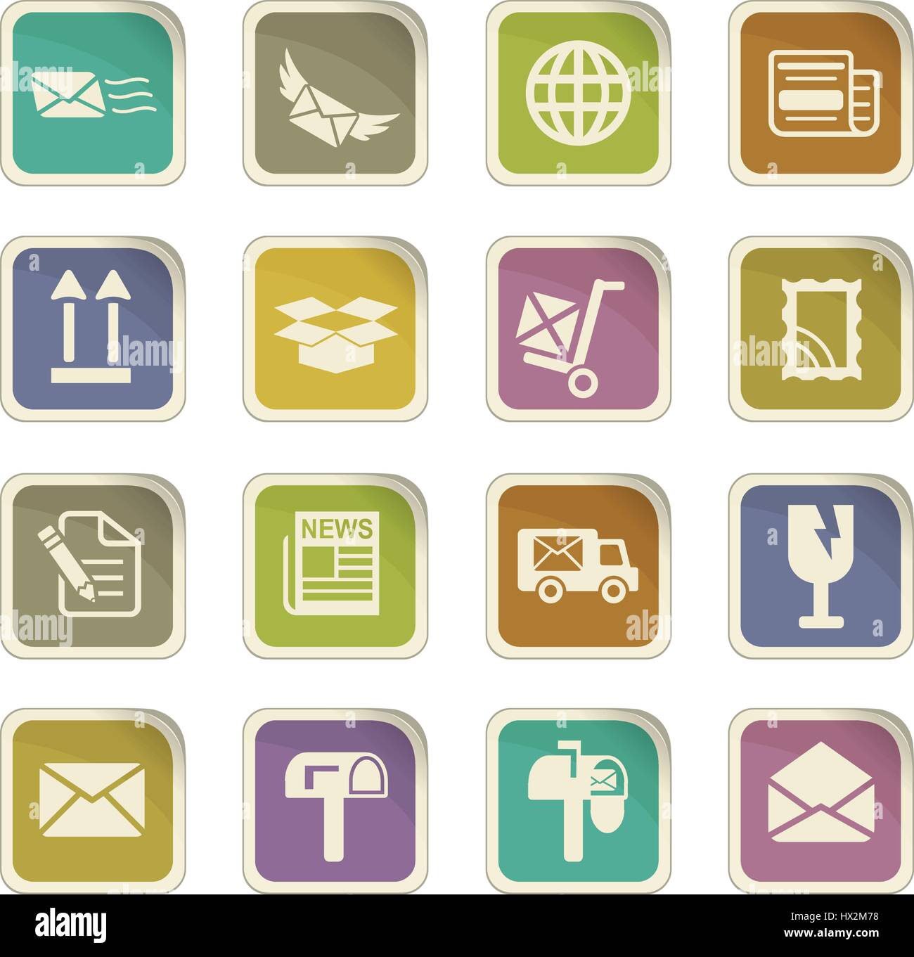post service vector icons for user interface design Stock Vector Image ...