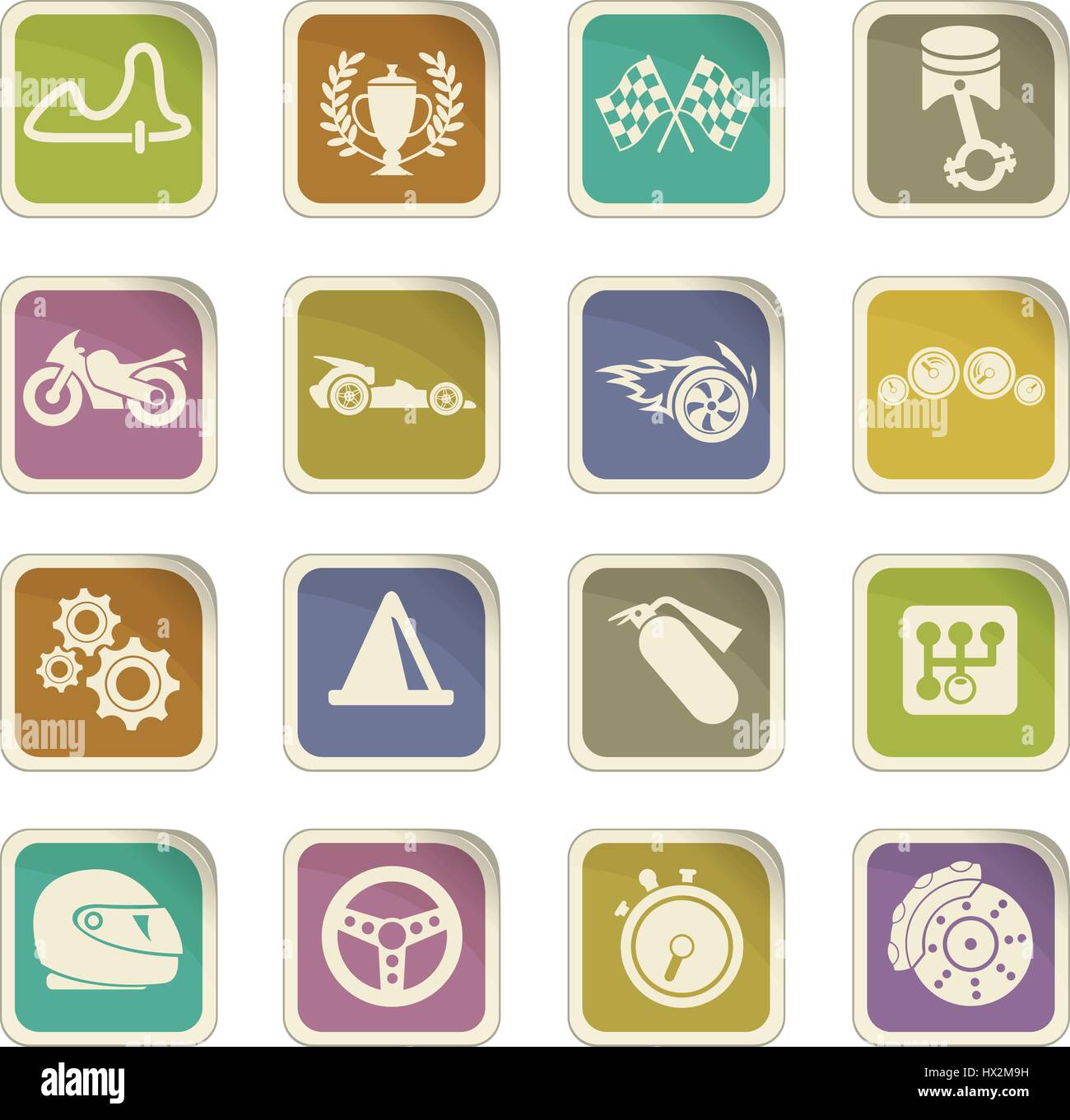 racing vector icons for user interface design Stock Vector Image & Art ...