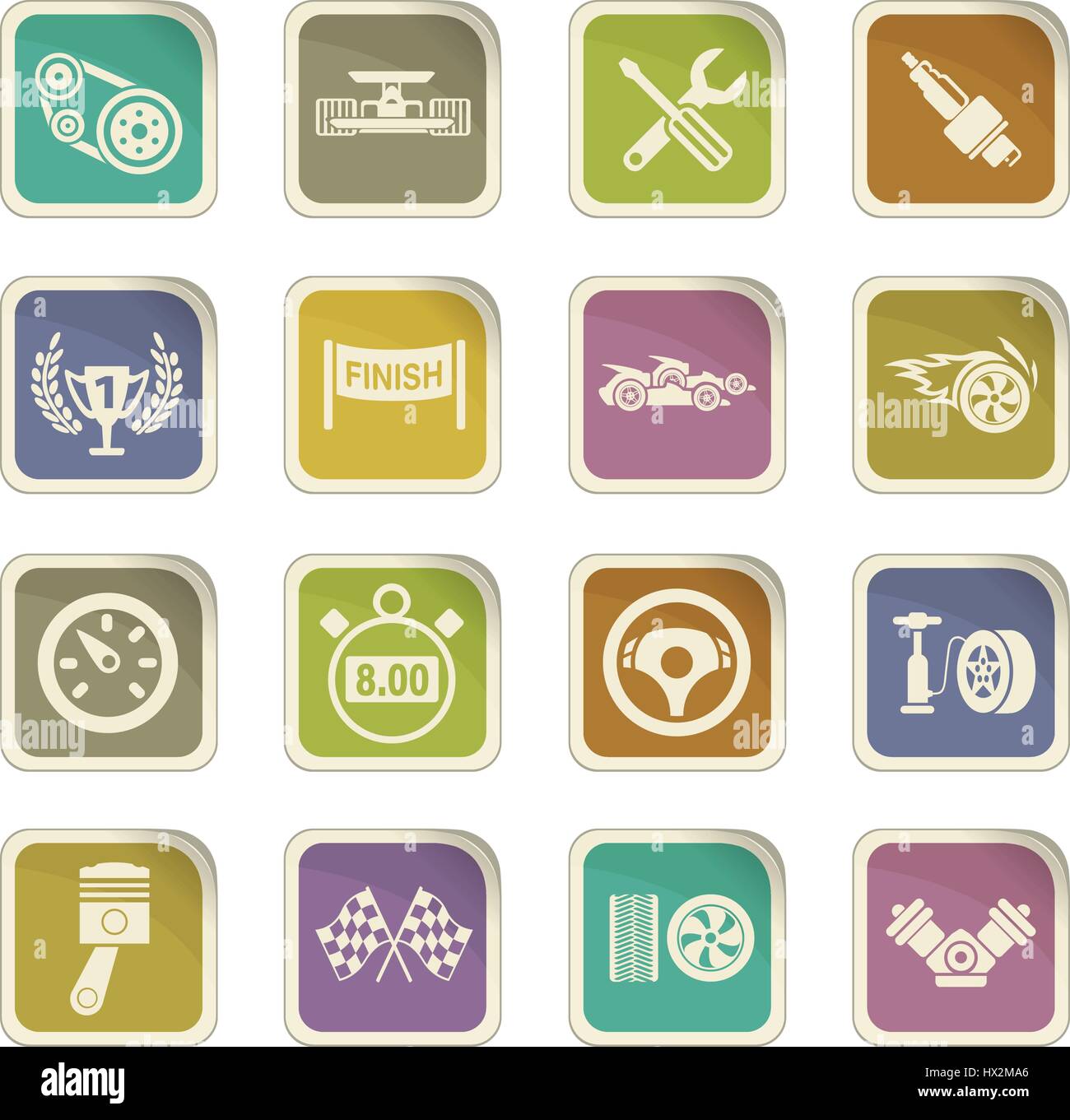 racing vector icons for user interface design Stock Vector Image & Art ...