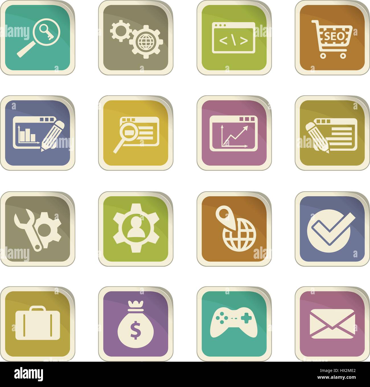 seo vector icons for user interface design Stock Vector Image & Art - Alamy