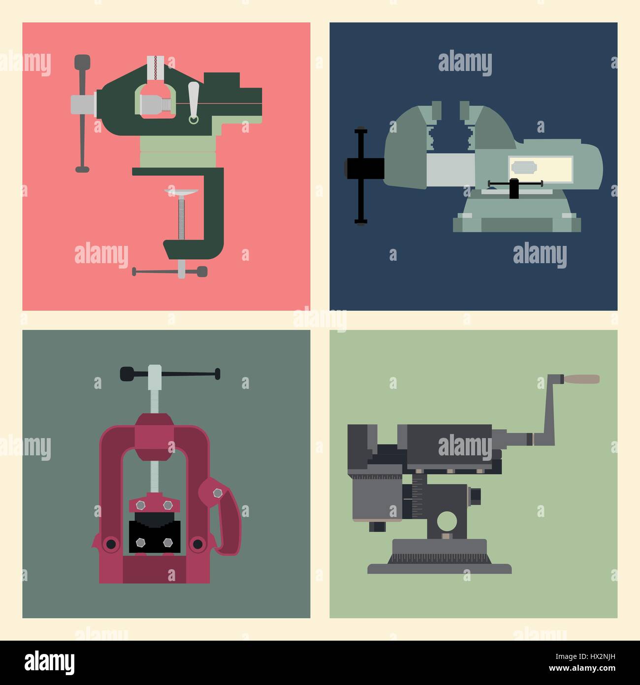 Old bench metal vise grip Stock Vector Images - Alamy