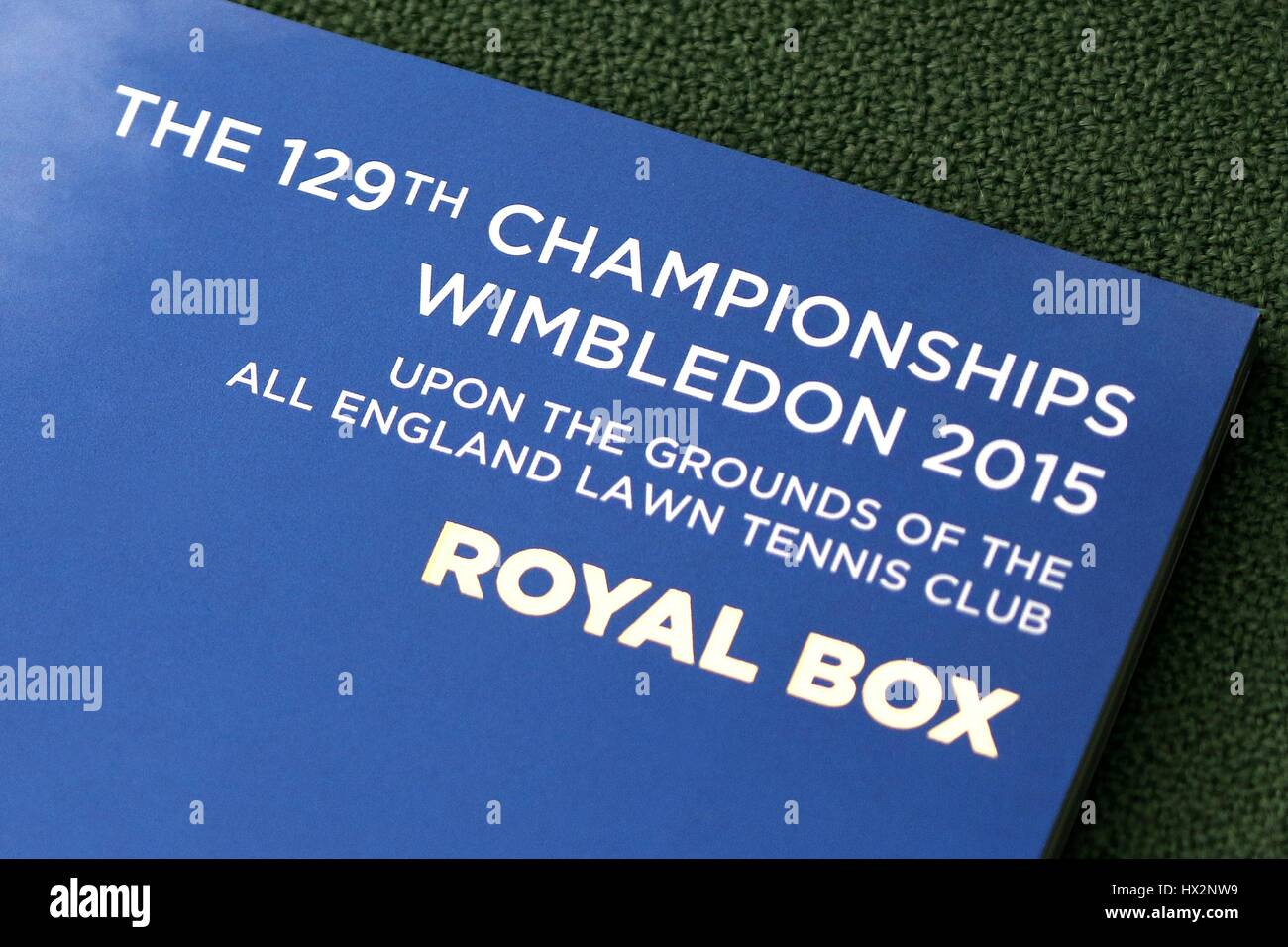ROYAL BOX PROGRAMME THE WIMBLEDON CHAMPIONSHIPS THE WIMBLEDON CHAMPIONSHIPS 15 THE ALL ENGLAND TENNIS CLUB WIMBLEDON LONDON E Stock Photo
