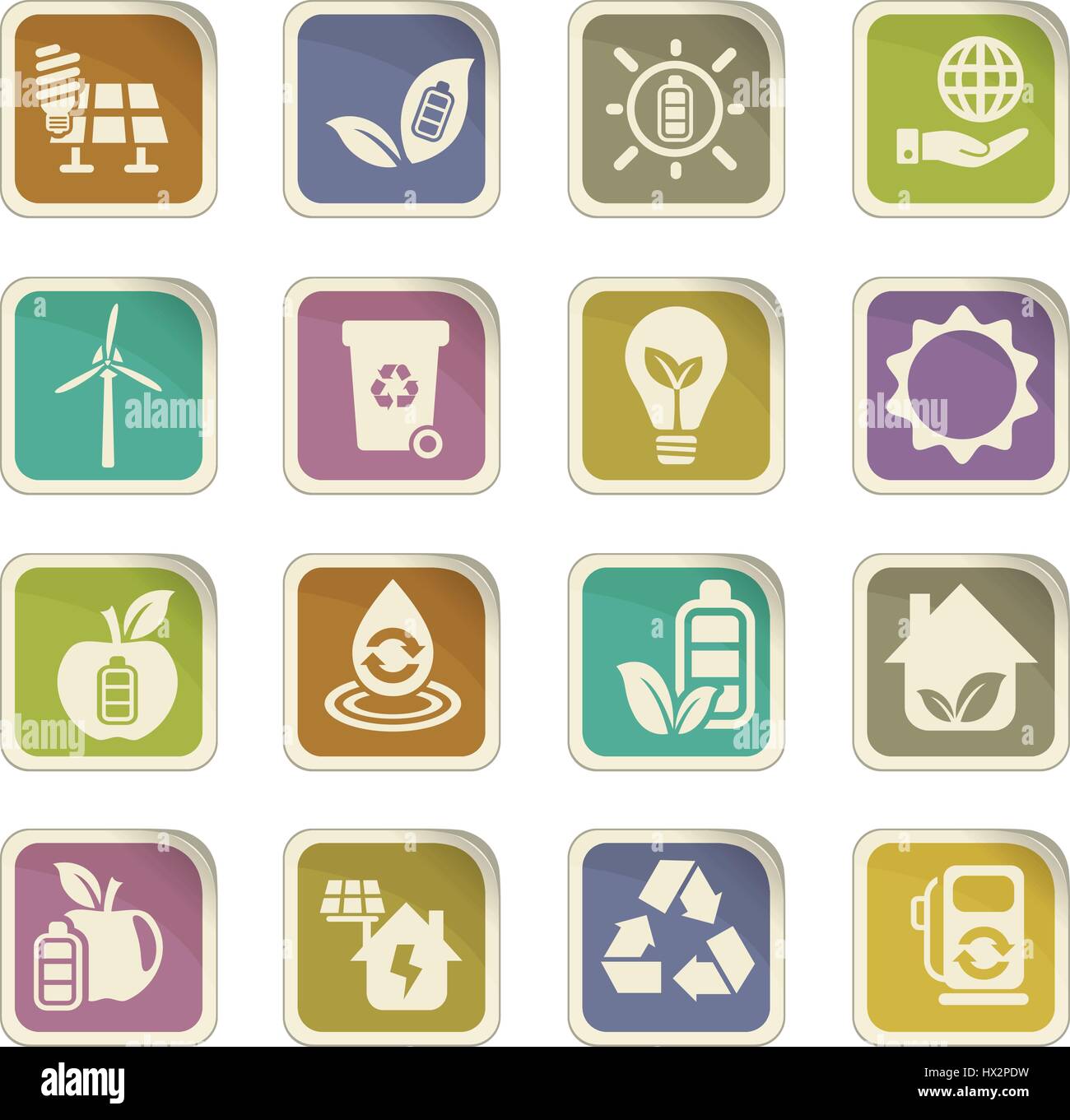 alternative energy vector icons for user interface design Stock Vector ...