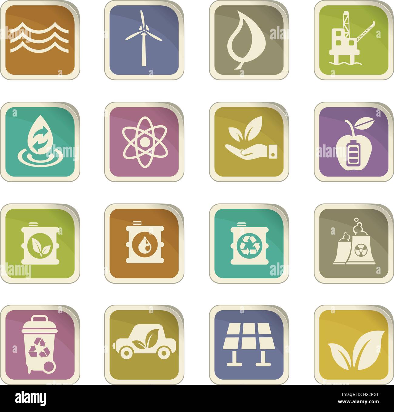 alternative energy vector icons for user interface design Stock Vector ...