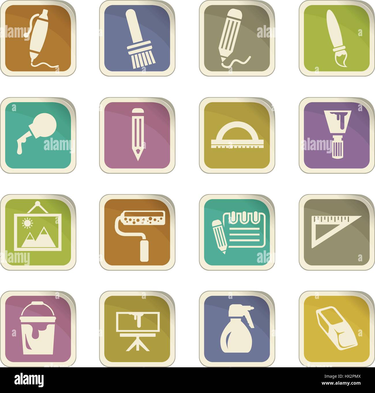 art tools vector icons for user interface design Stock Vector Image ...