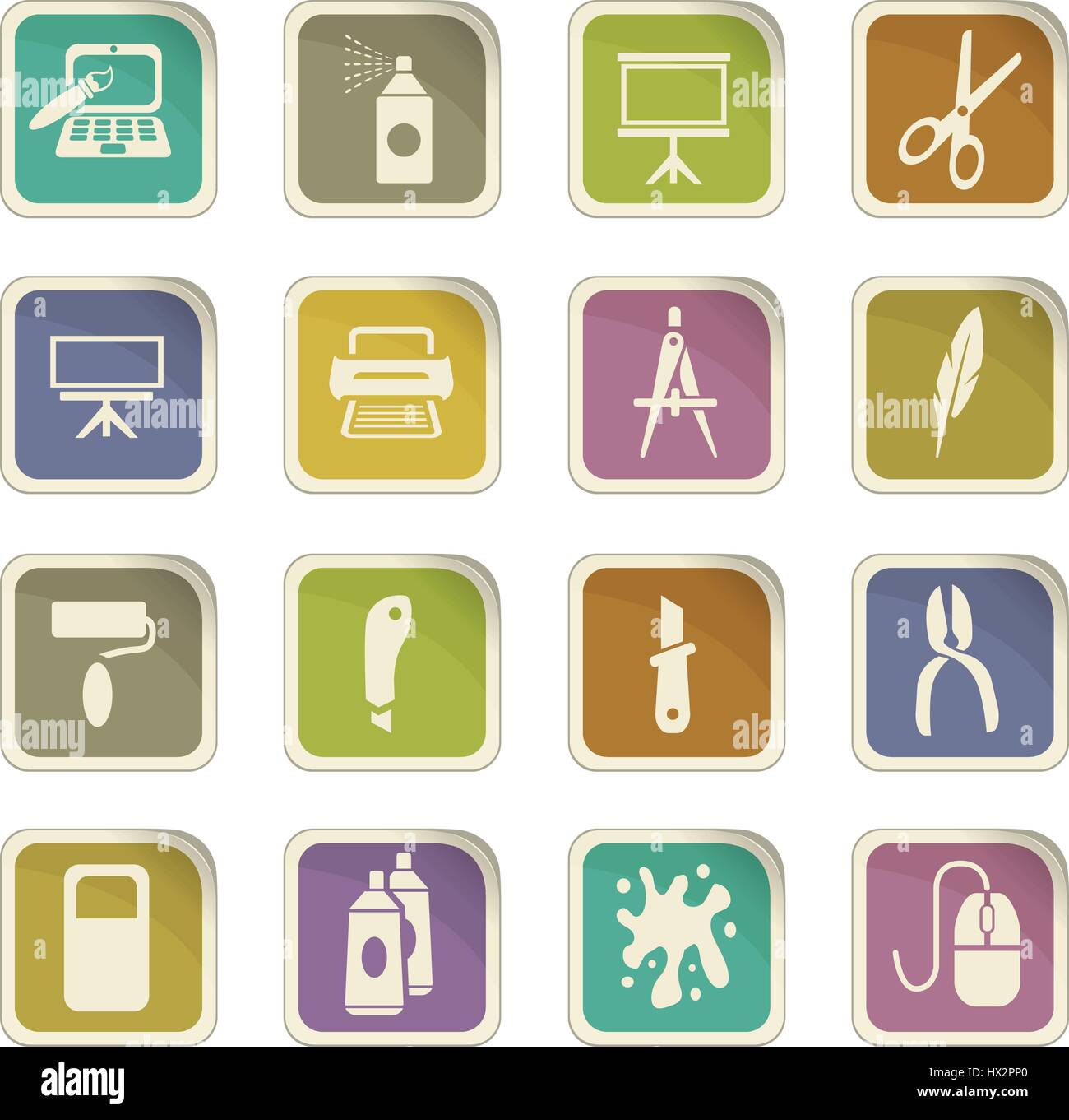 art tools vector icons for user interface design Stock Vector Image ...