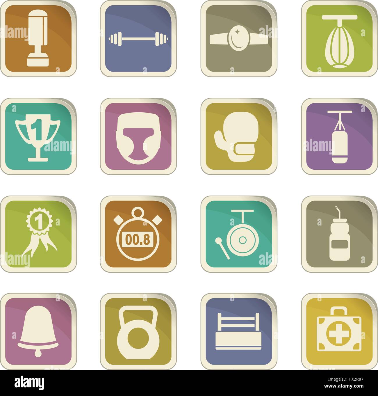 boxing vector icons for user interface design Stock Vector Image & Art ...