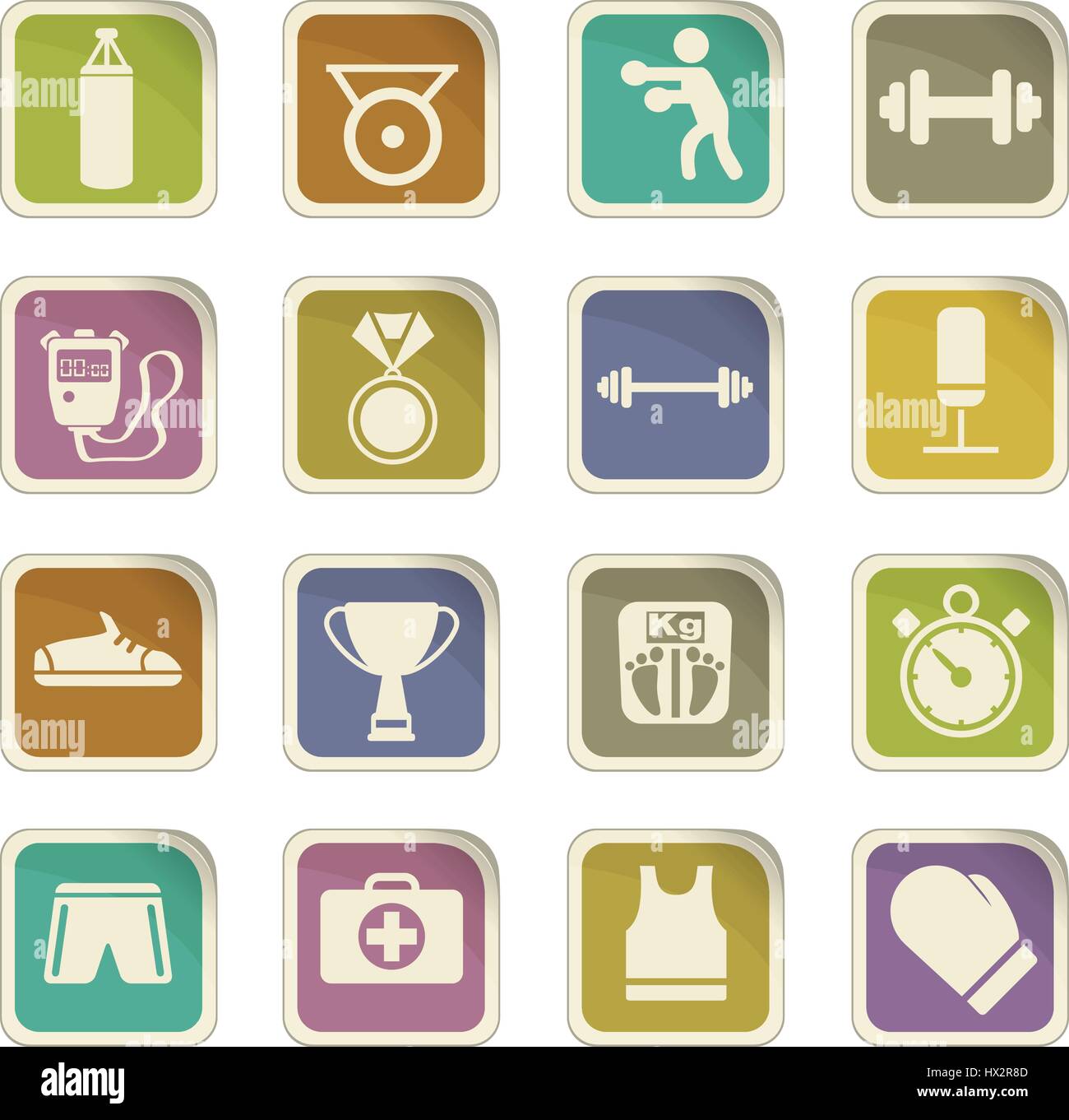 boxing vector icons for user interface design Stock Vector Image & Art ...
