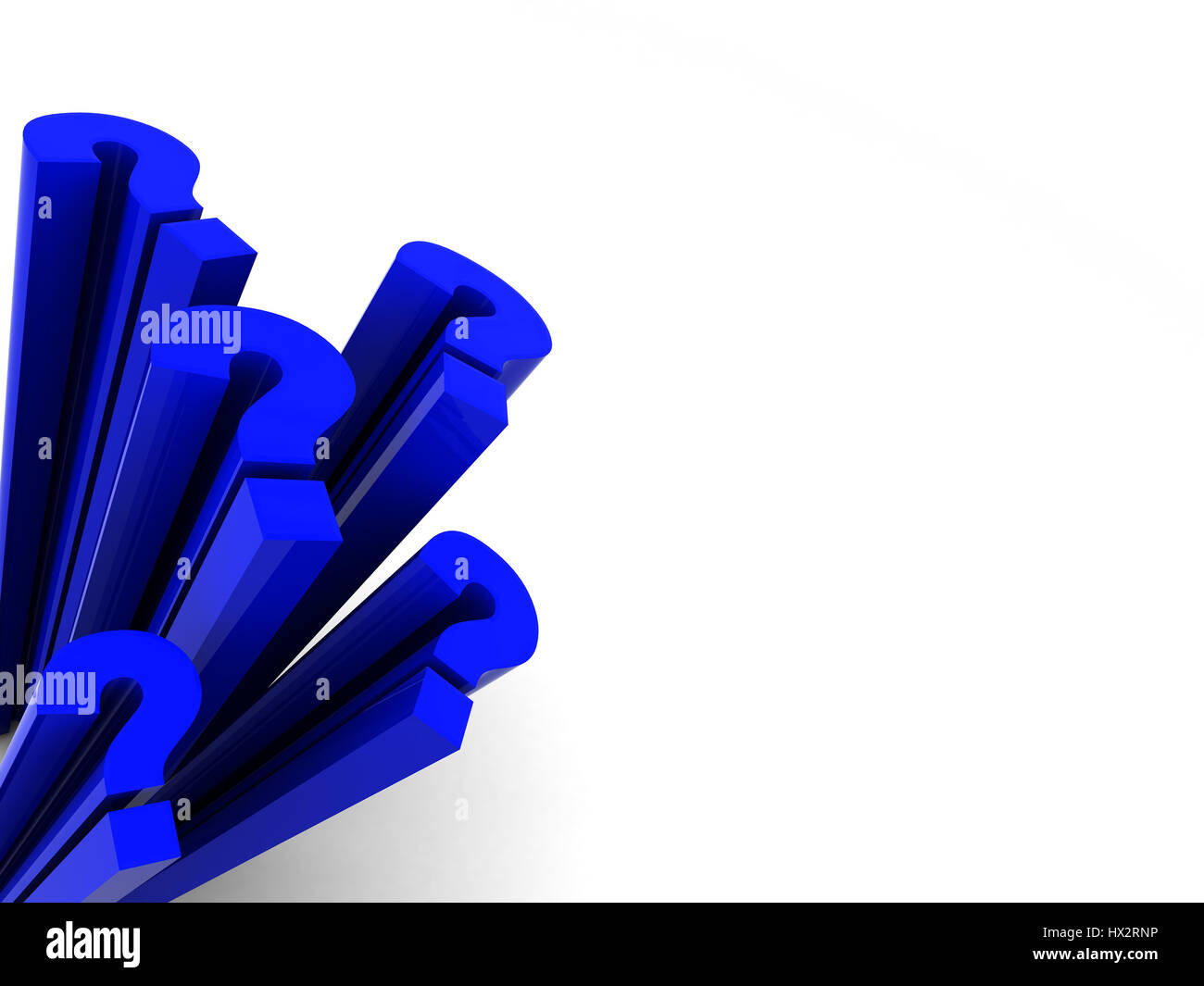 abstract 3d illustration of blue question marks background Stock Photo ...