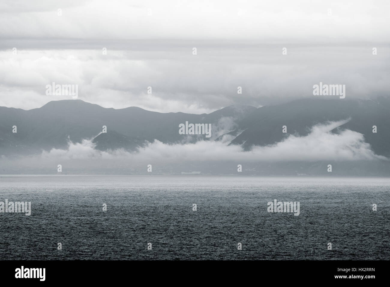 Clouds and Sun rays over the mediterranean sea in Naples, italy Stock ...