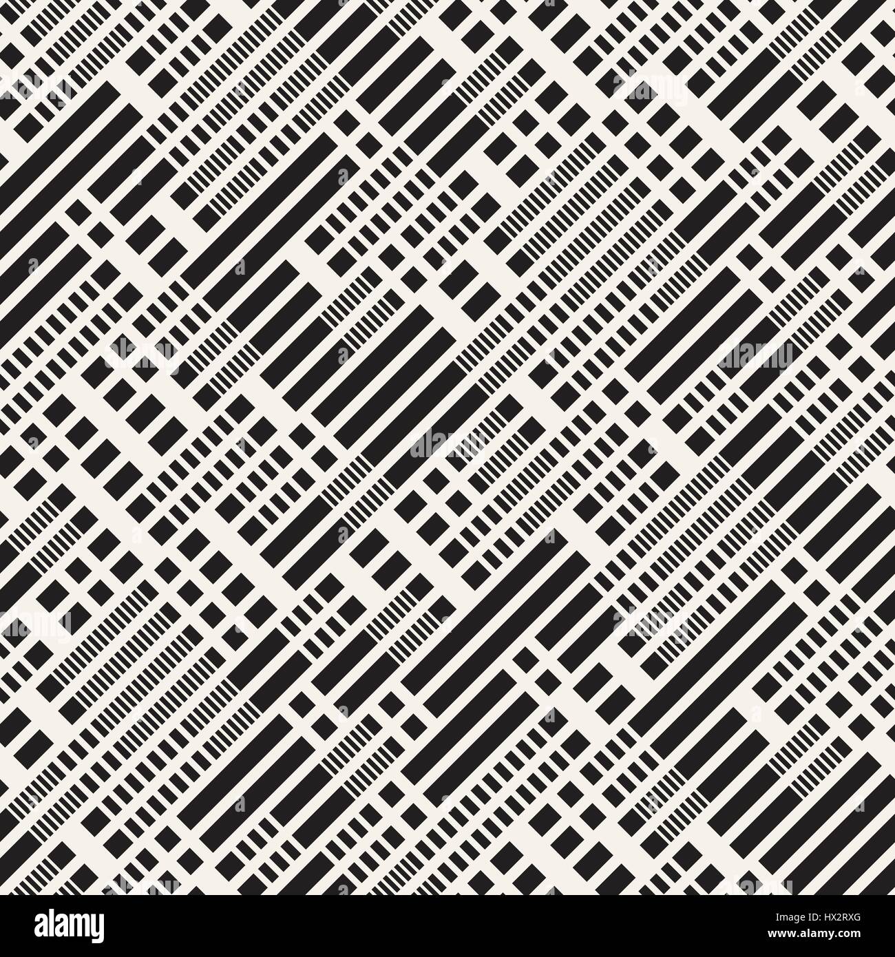 Black and White Dashed Lines Pattern. Modern Abstract Vector Seamless ...