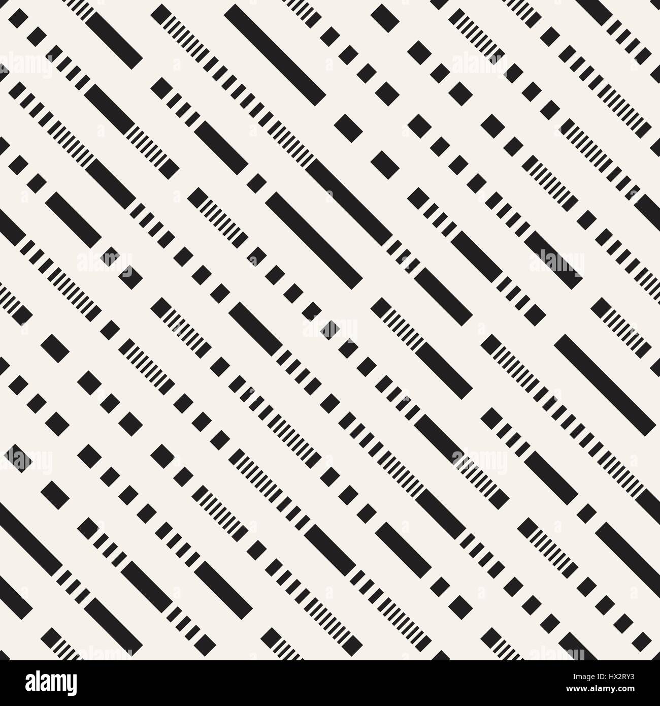 Black and White Dashed Lines Pattern. Modern Abstract Vector Seamless ...
