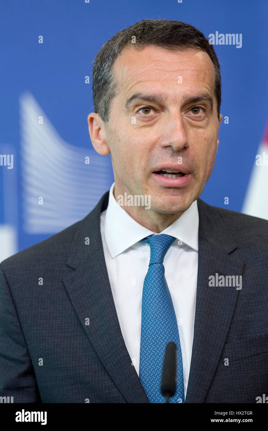 Belgium, Brussels: Chancellor of Austria Christian Kern (2016/06/22) Stock Photo