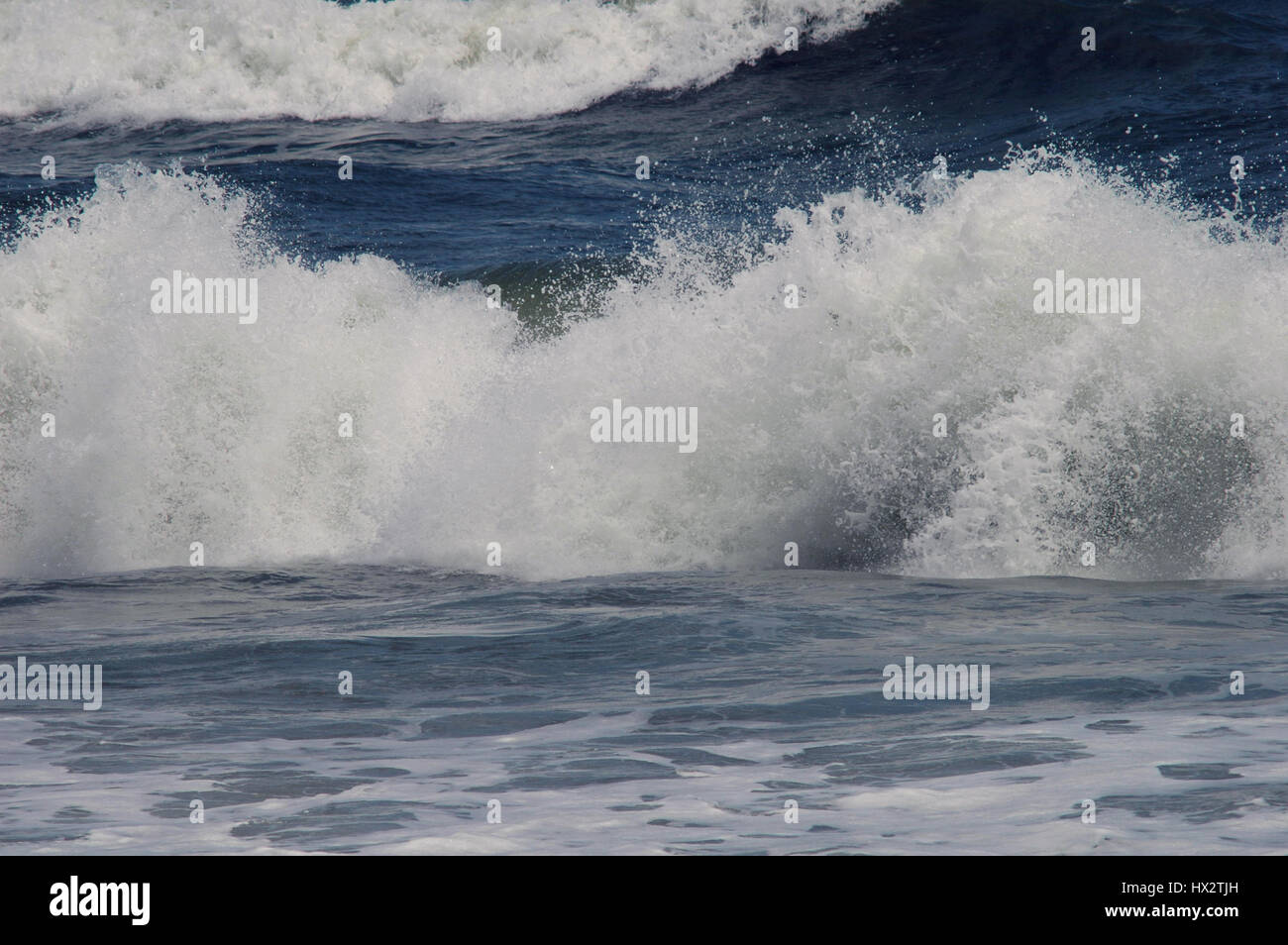 crashing waves in the ocean Stock Photo