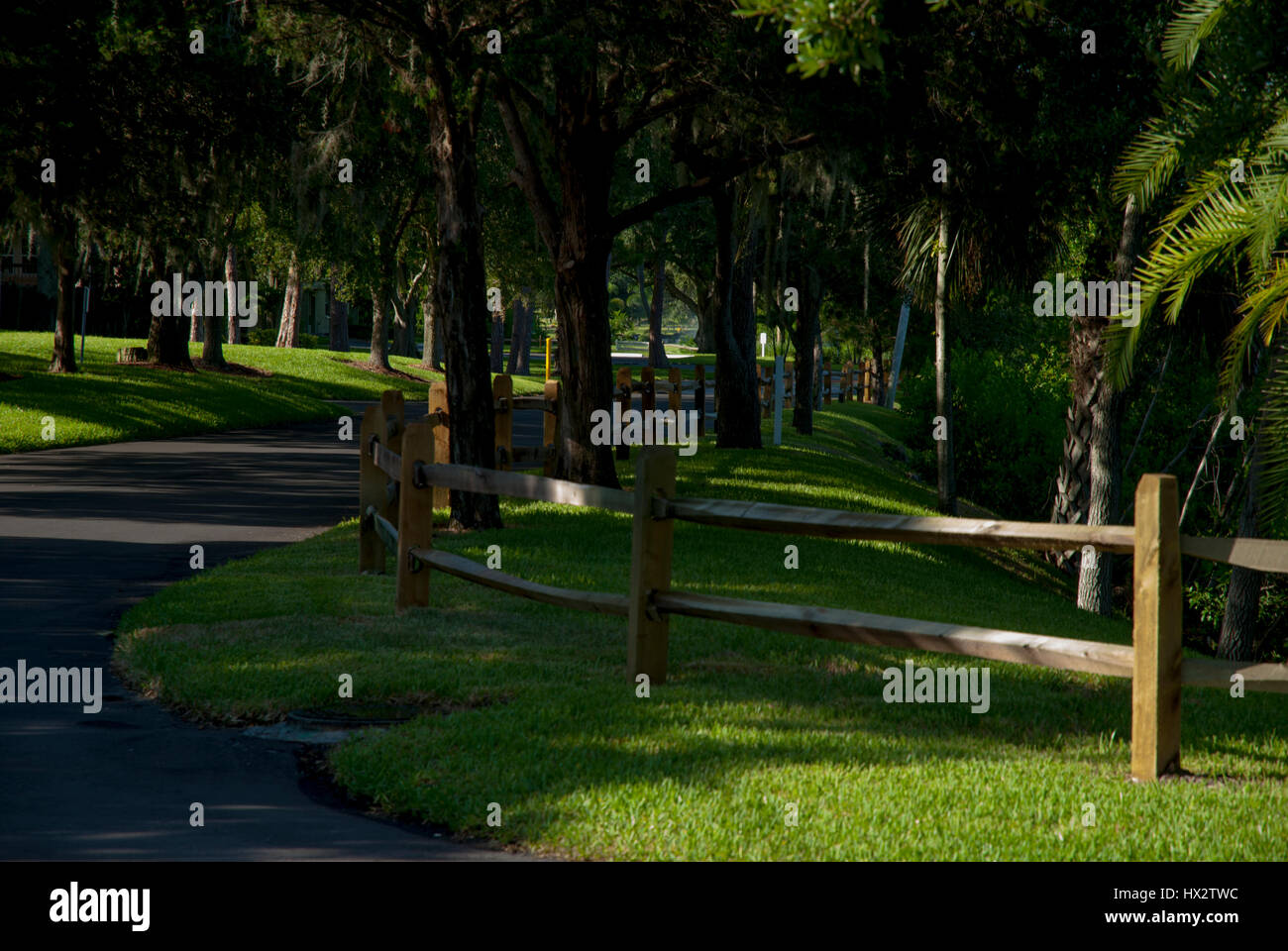 Fences on the side of road hi-res stock photography and images - Alamy