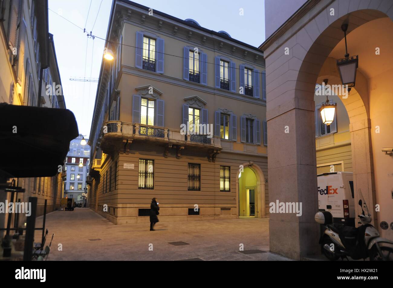Milan (Italy), headquarters of the investment bank Mediobanca in  Filodrammatici street and Cuccia square Stock Photo - Alamy