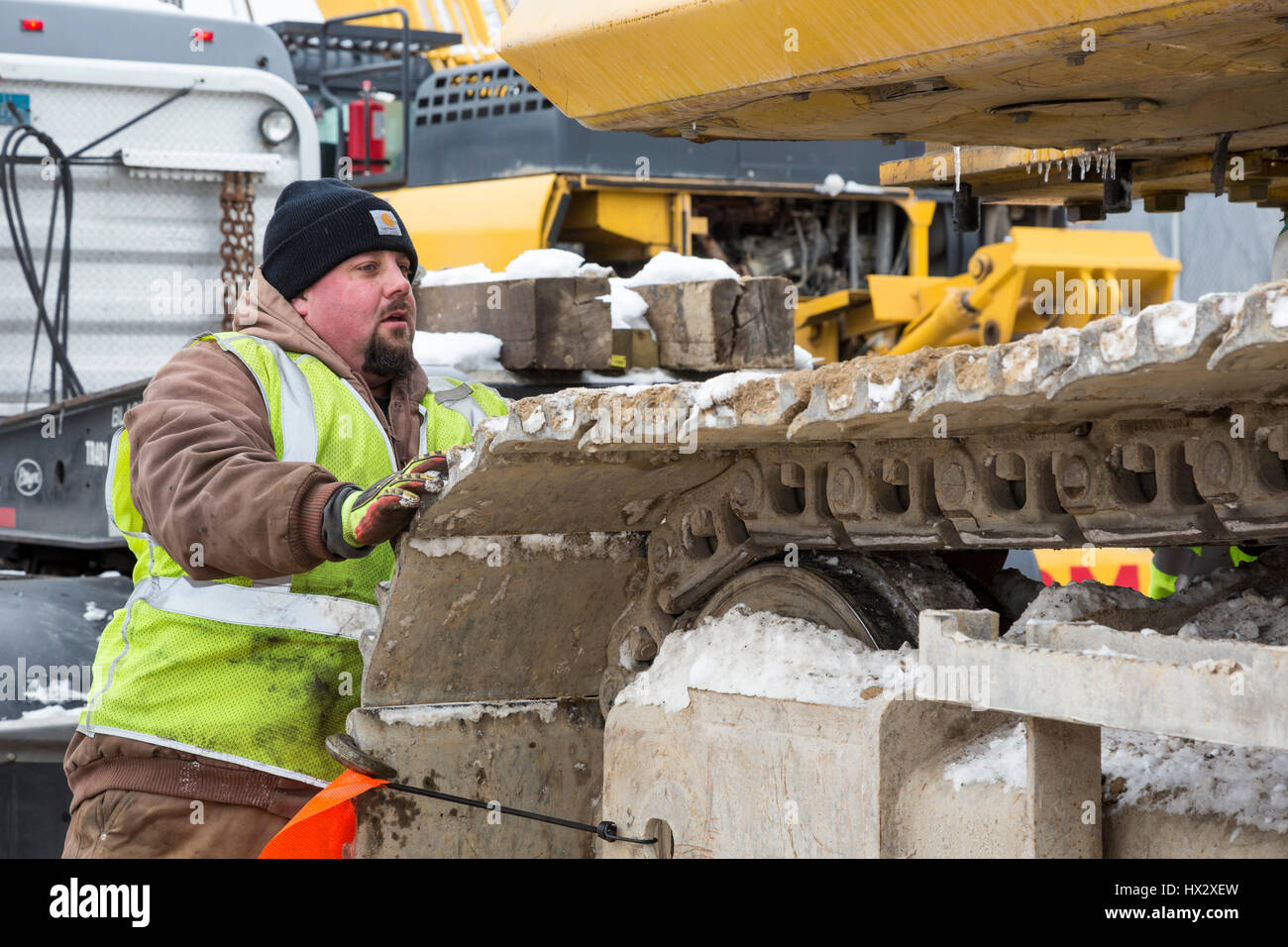 Mt. Clemens, Michigan A worker for Homrich, a demolition contractor