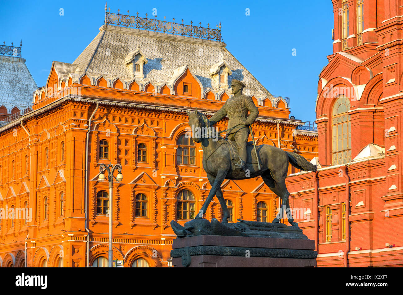 Zhukov Memorial Statue in Moscow, Russia Stock Photo