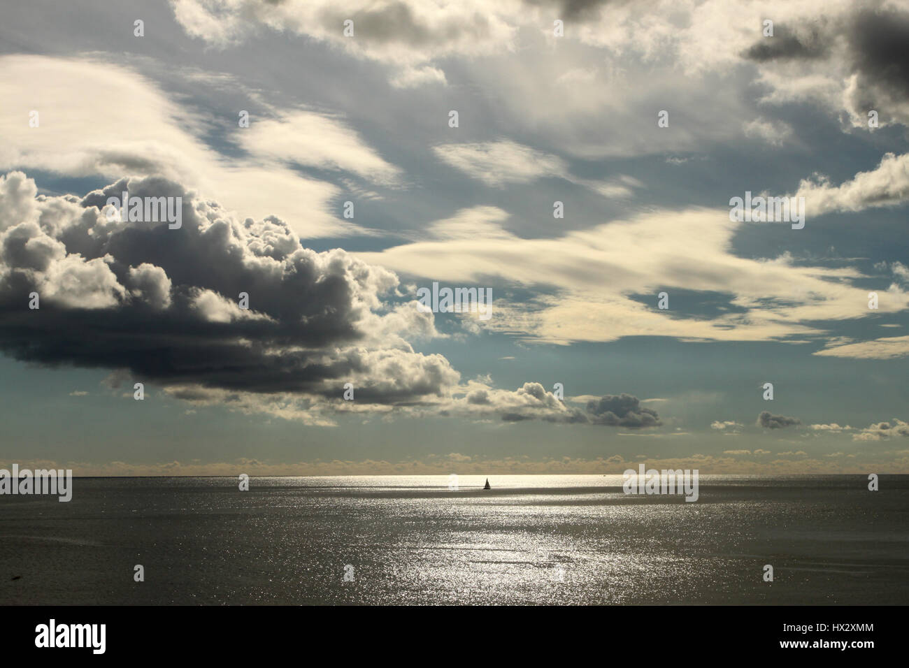 Evening sky over Cornish coast Stock Photo