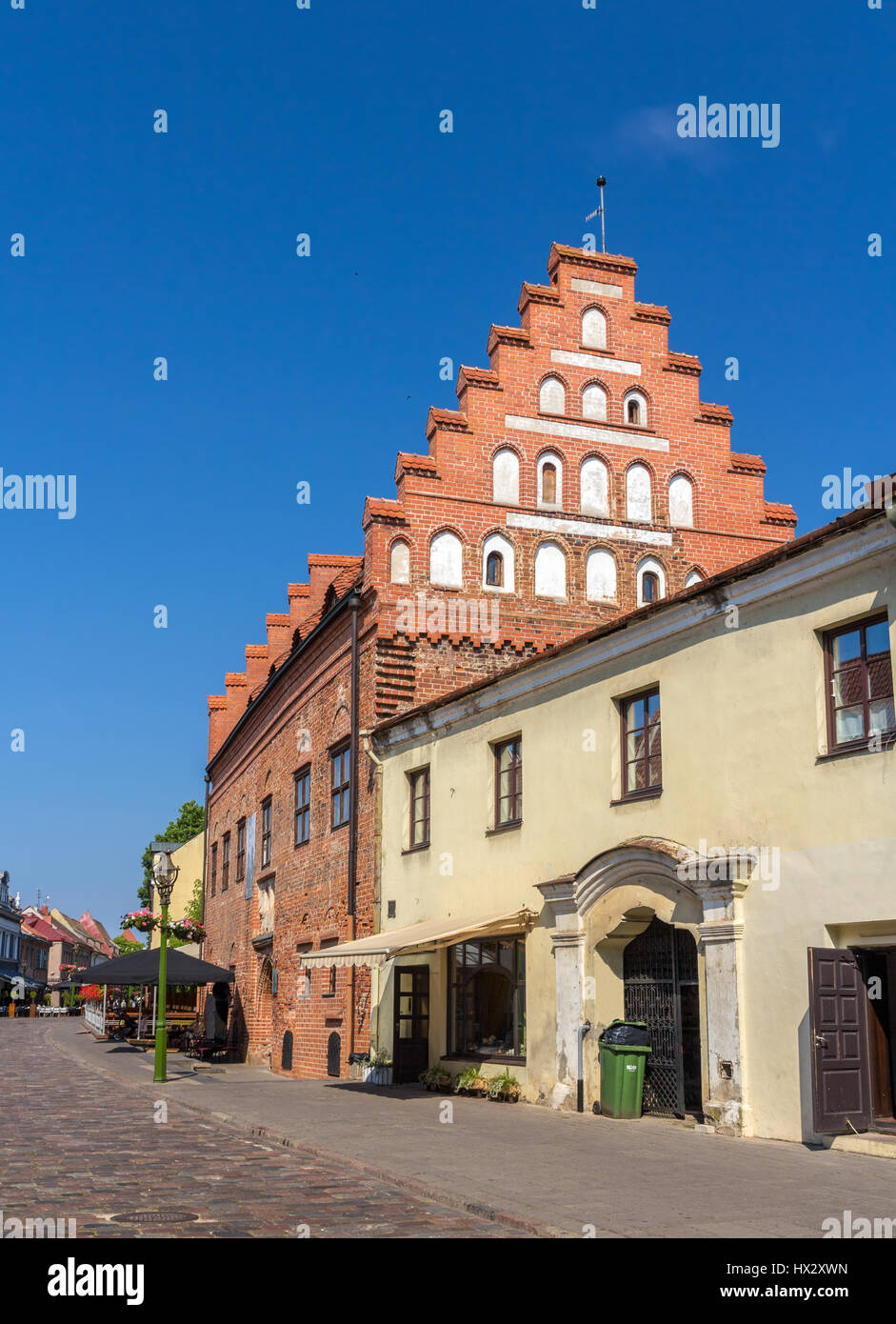 Homes on Vilniaus street in Kaunas, Lithuania Stock Photo