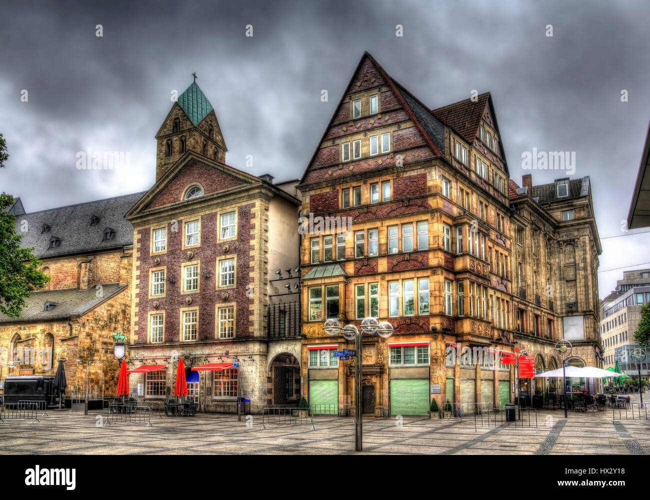 Buildings in Alter Markt square in Dortmund, Germany Stock Photo