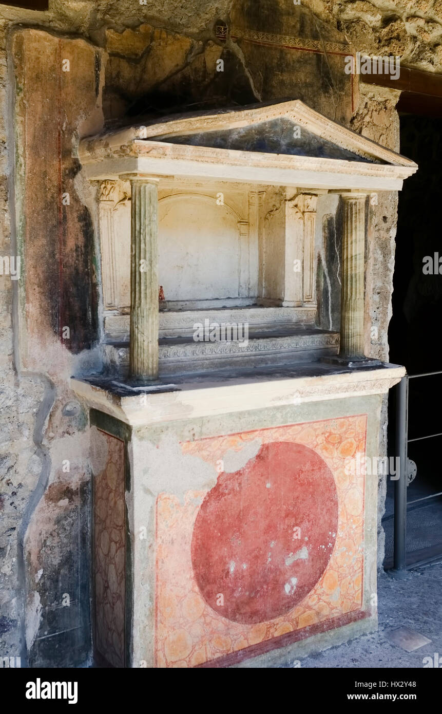 lararium in Pompeii Stock Photo