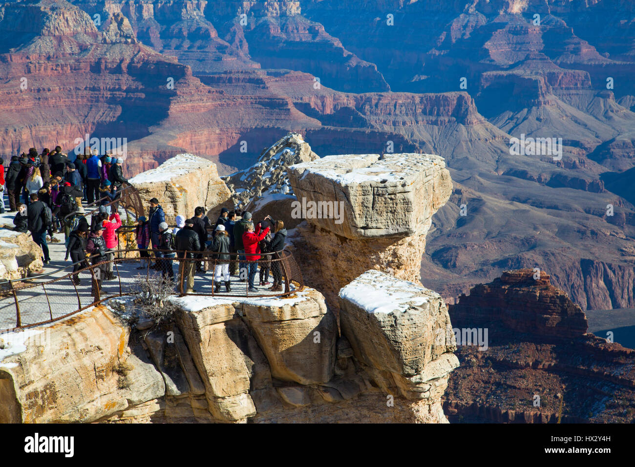 Mather Point, South Rim, Grand Canyon National Park, UNESCO World Heritage Site, Arizona, USA Stock Photo