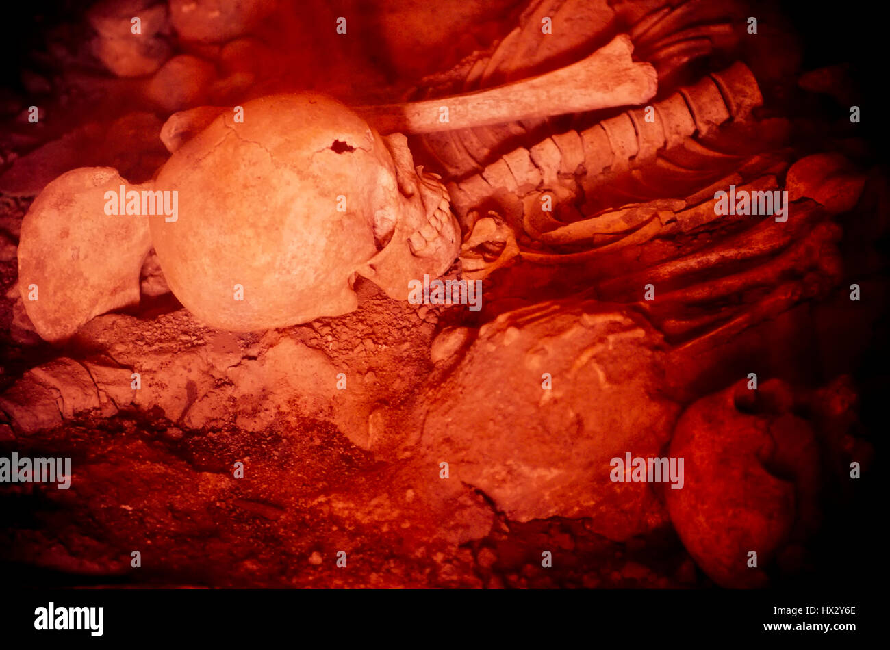 Death in Pompeii, Victim of volcanic eruptions  Stock Photo