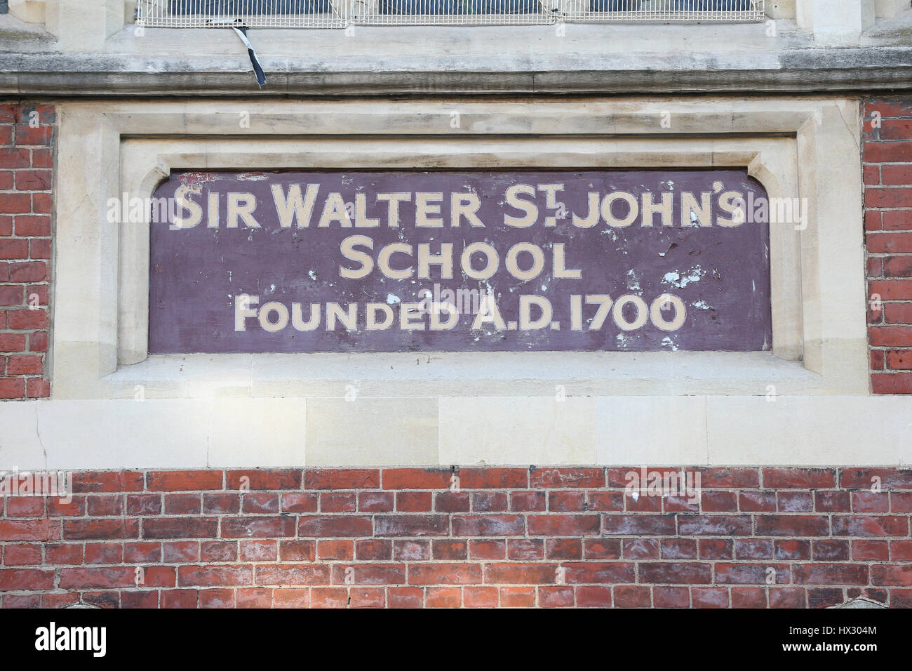 Signage on one of the walls at Thomas's Battersea in London after it