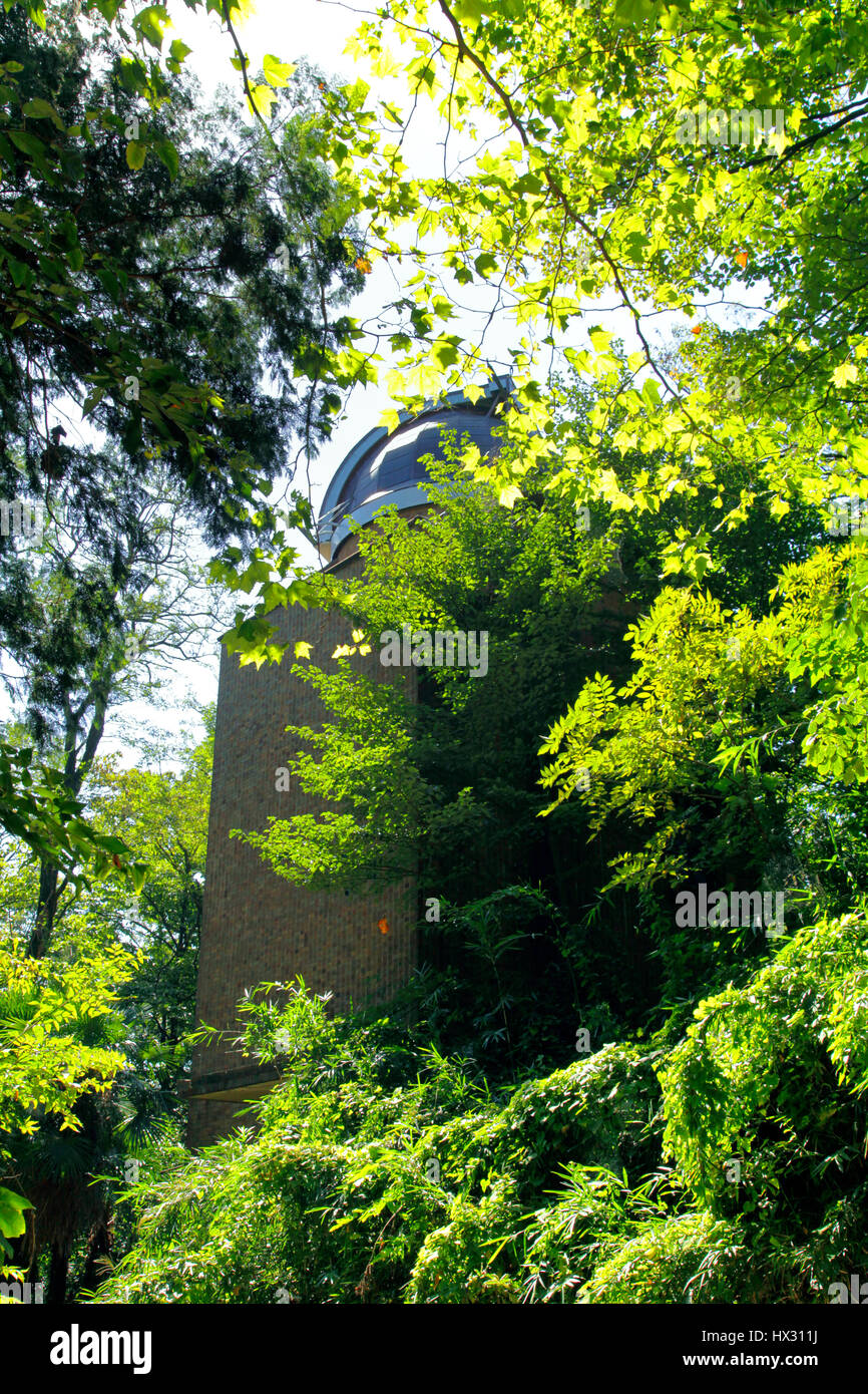 Einstein Tower Solar Tower Telescope at National Observatory of Japan in Mitaka Campus Stock Photo