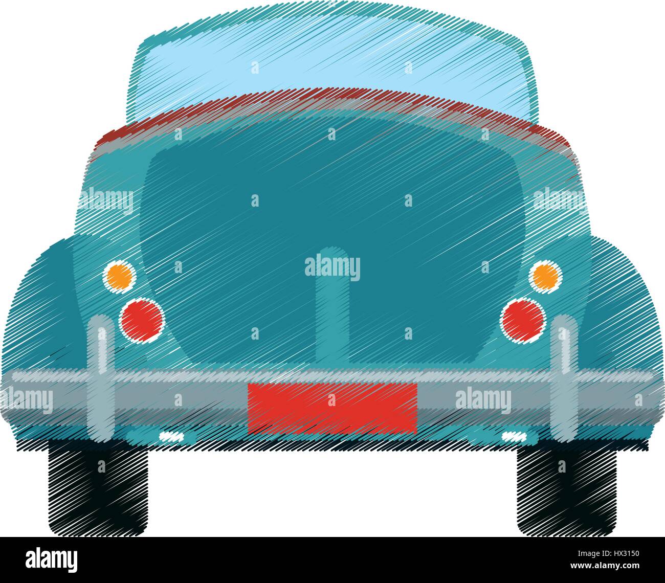 drawing car classic travel Stock Vector