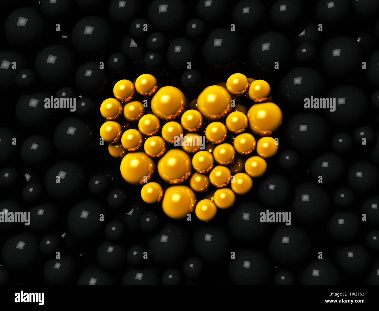 Golden and black spheres background 3d render Stock Photo - Alamy