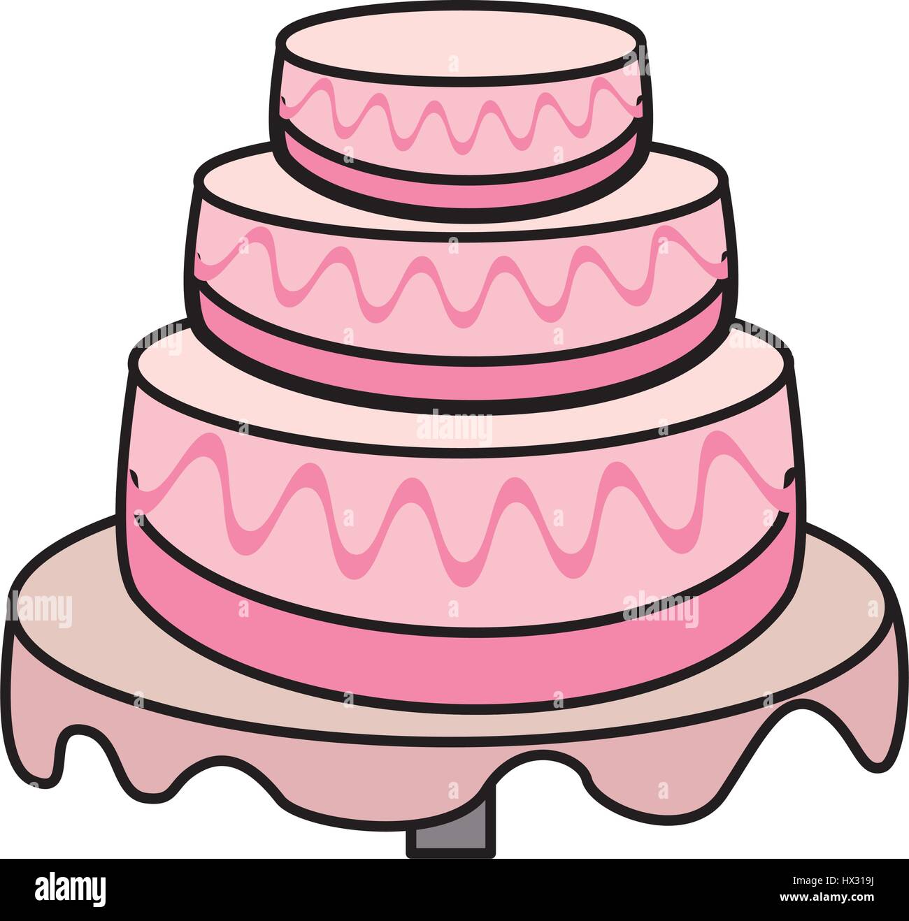 cake wedding dessert image Stock Vector