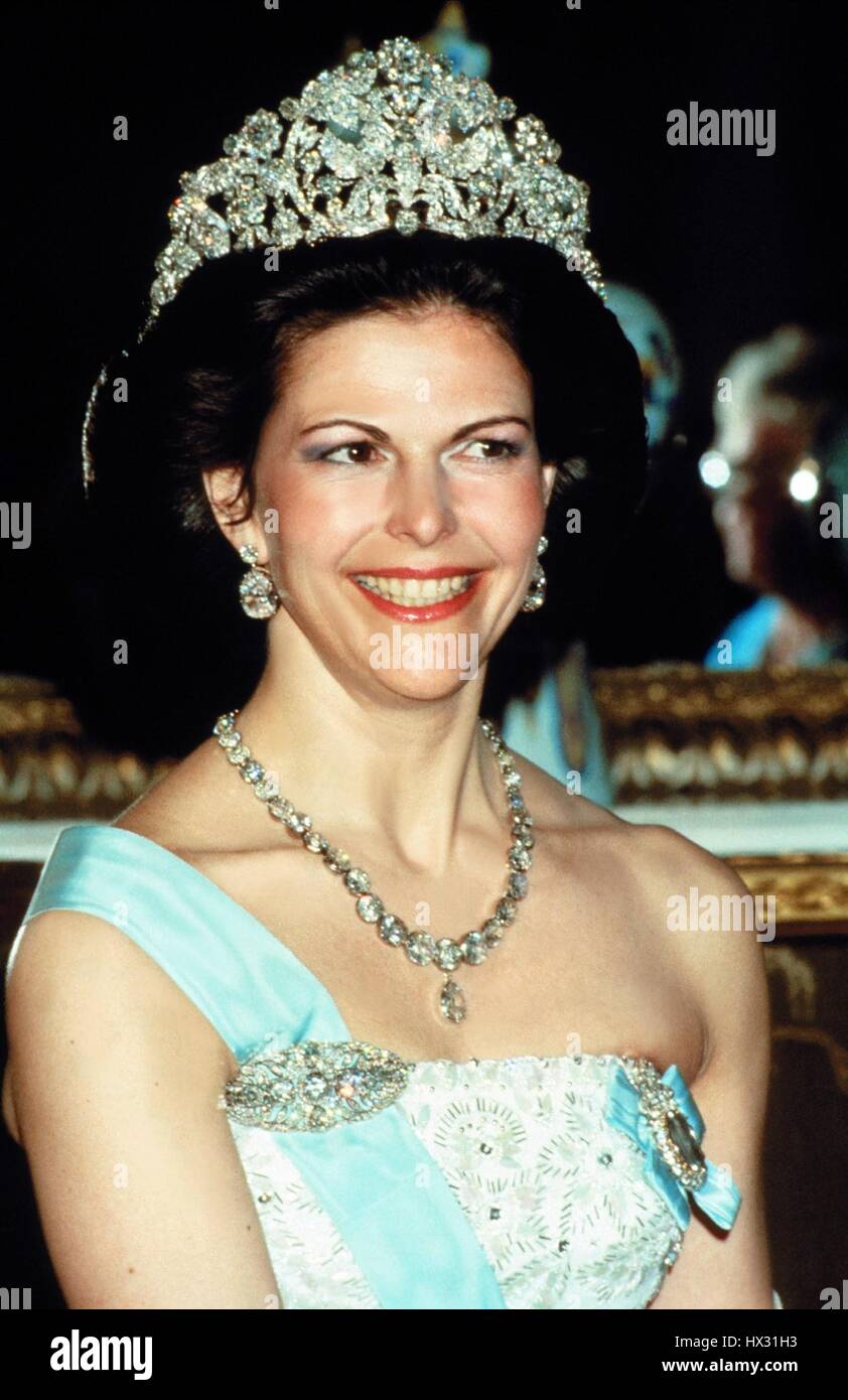 QUEEN SILVIA OF SWEDEN QUEEN OF SWEDEN 01 June 1990 Stock Photo