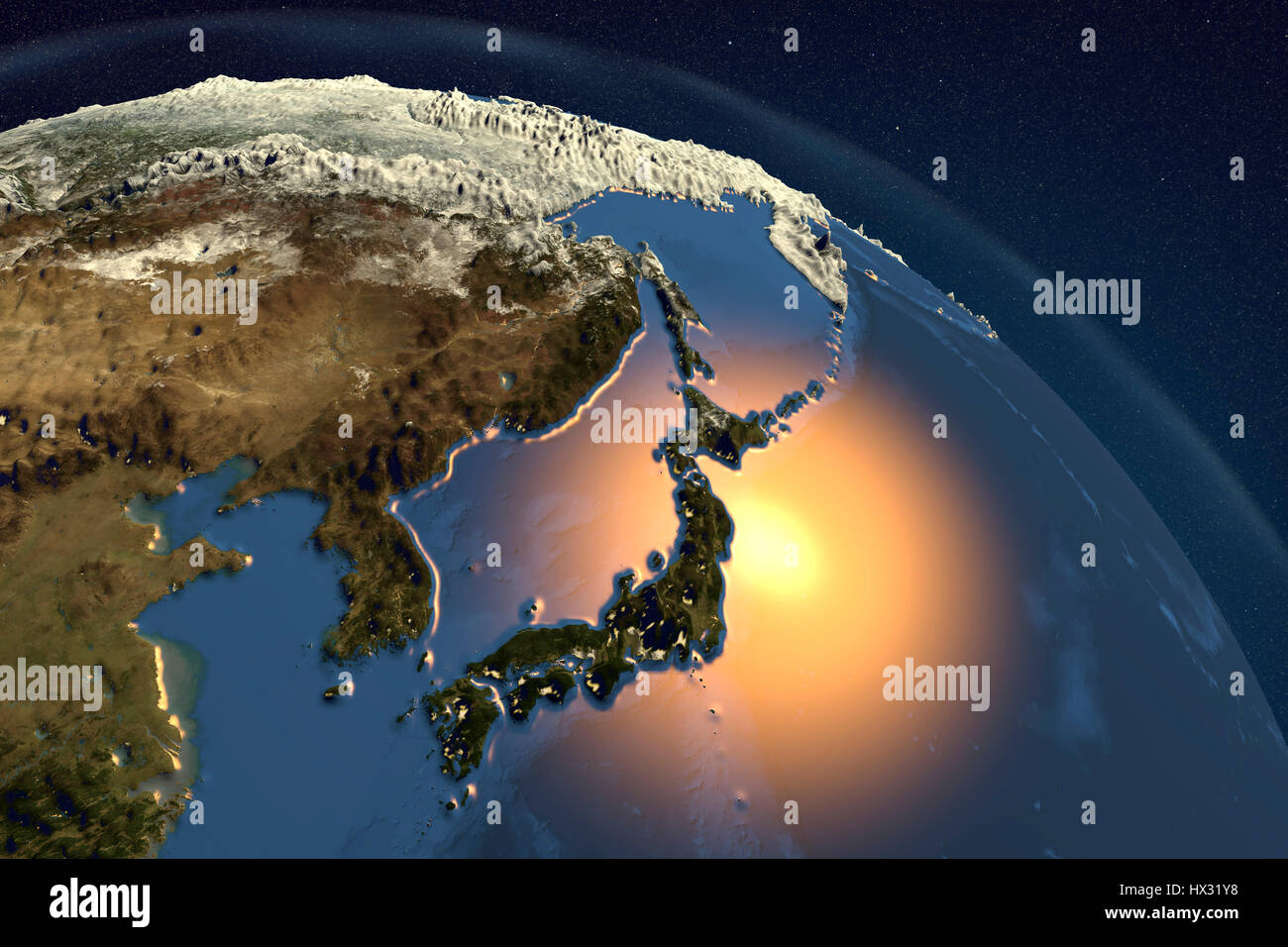 Earth illustration japan hi-res stock photography and images - Alamy