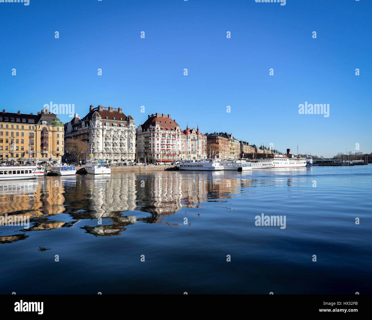 a landscape of Stockholm architecture, one of the most beautiful cities in Sweden Stock Photo