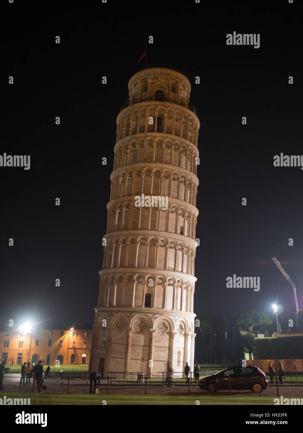 Pisa Tower by night Stock Photo