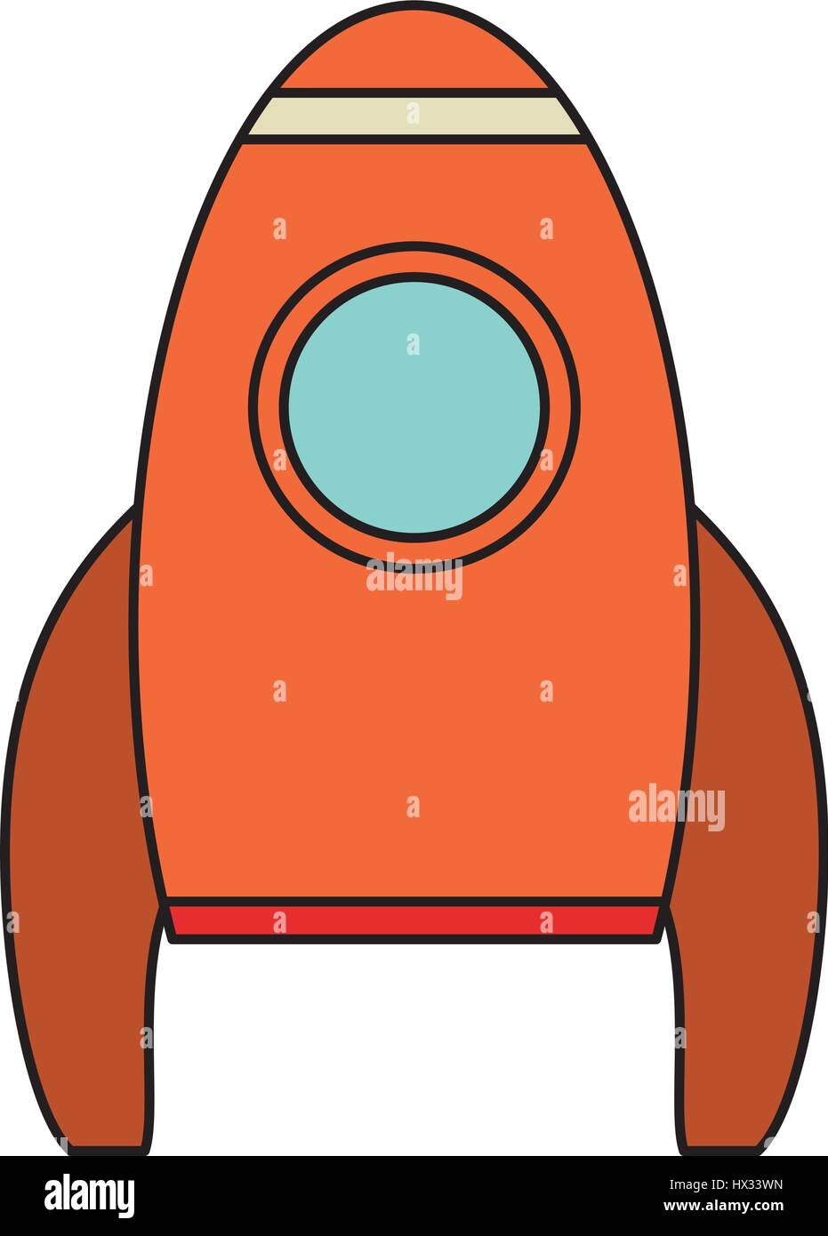 Stylized rocket ship / Orange. Little kids illustration, original Art Stock  Photo - Alamy