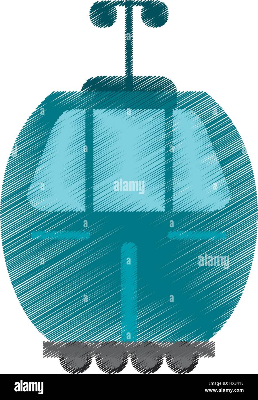 drawing cable car transport image Stock Vector