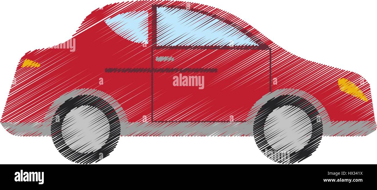 drawing red car sedan vehicle transport Stock Vector Image & Art - Alamy