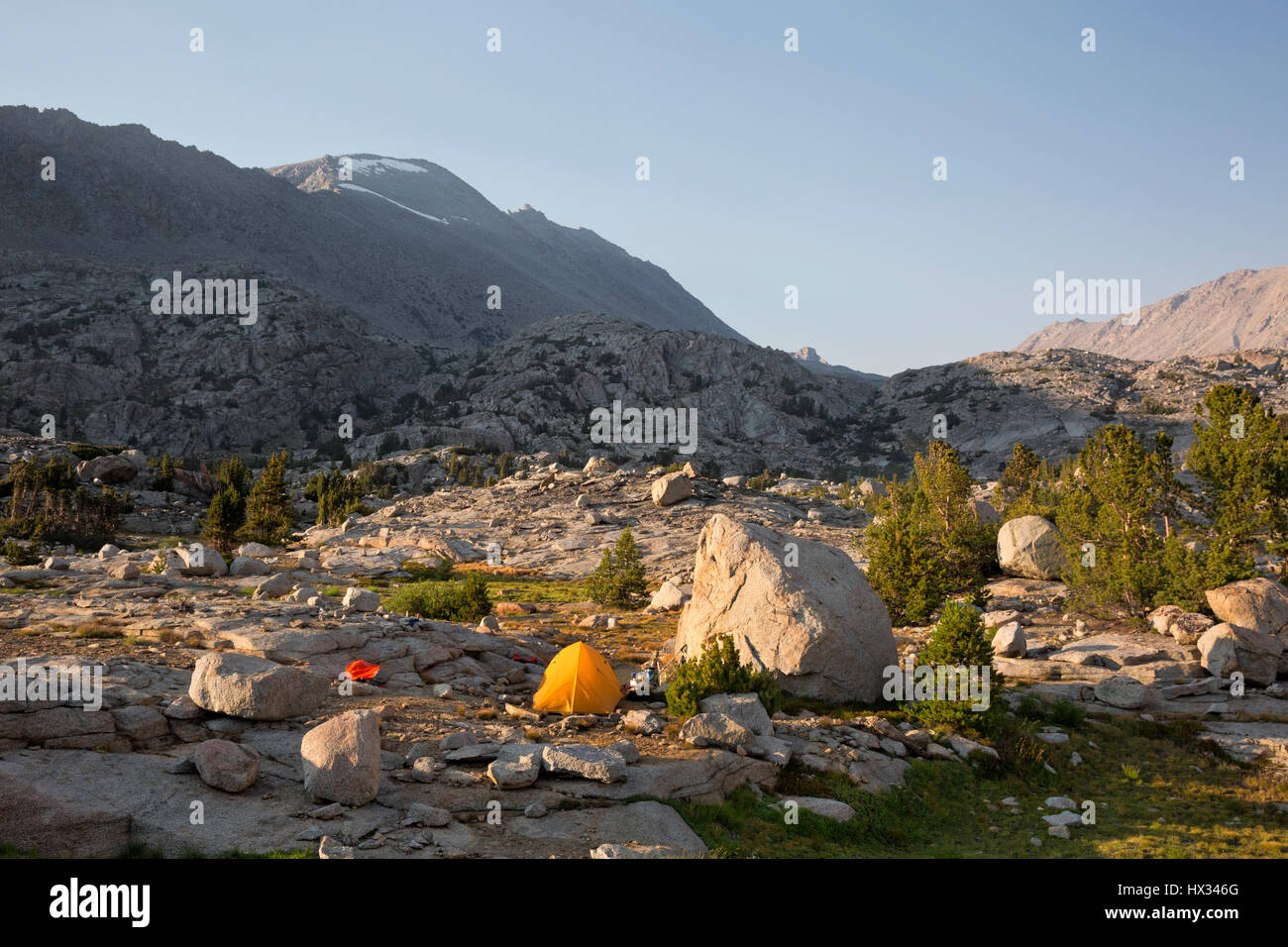 CA03109-00...CALIFORNIA - Campsite on Darwin Bench in Kings Canyon National Park. Stock Photo