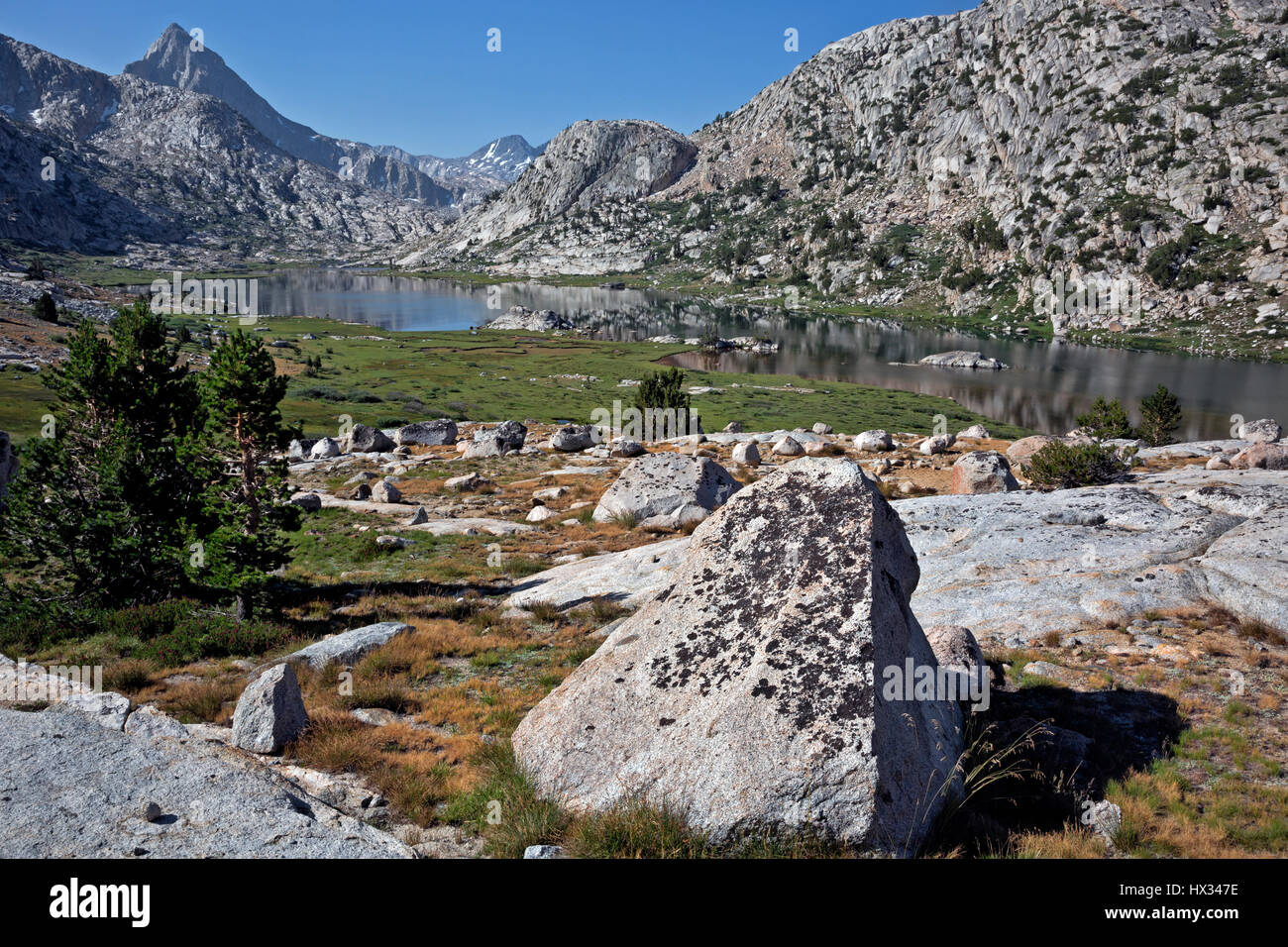 CA03115-00...CALIFORNIA - Evolution Lake located along the JMT/PCT in Kings Canyon National Park. Stock Photo