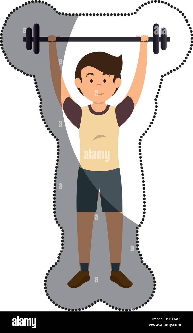 man athlete weight lifting avatar character Stock Vector Image & Art
