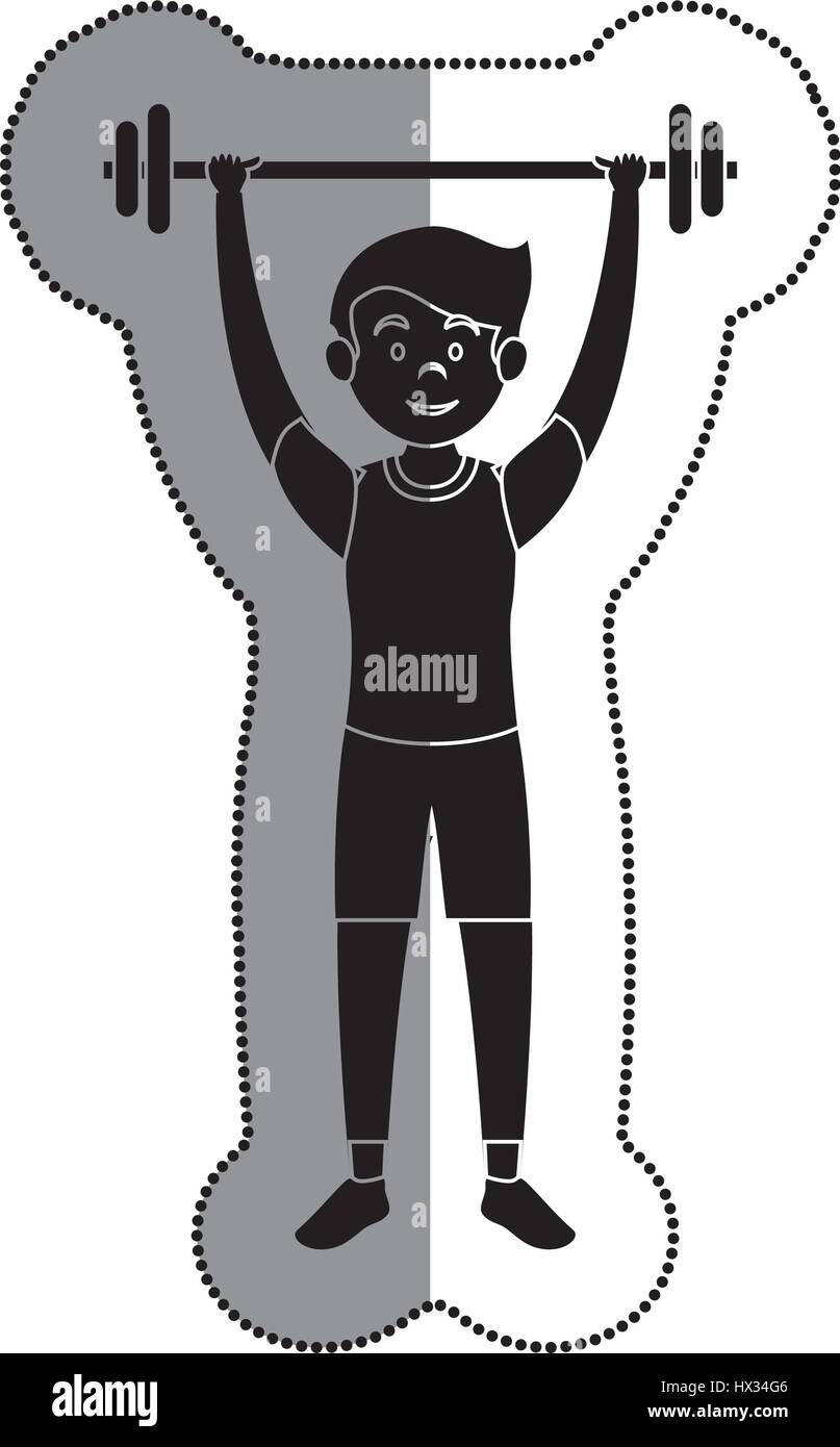 man athlete weight lifting avatar character Stock Vector Image & Art